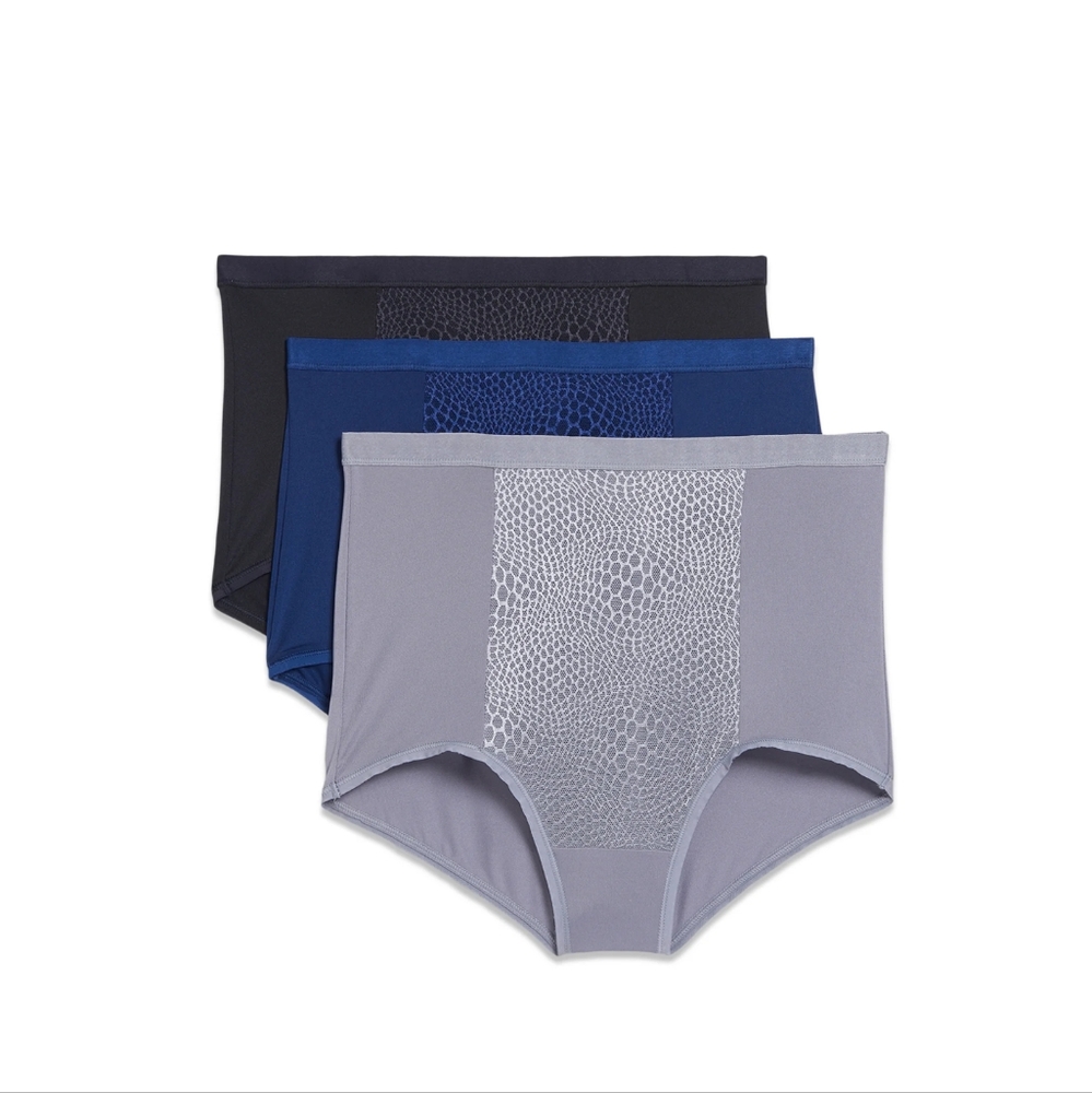 Warner's Women's Blissful Benefits Tummy-Smoothing Comfort Microfiber Brief 3-Pk